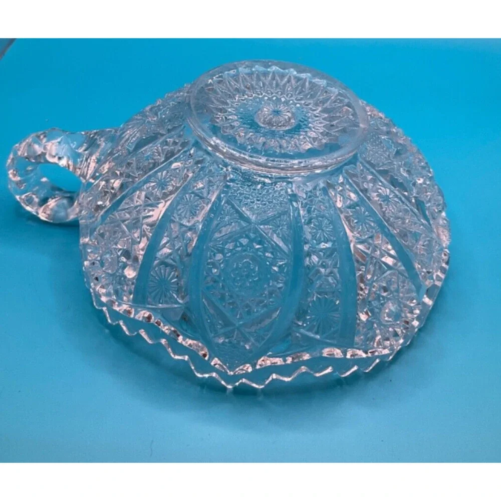 Vintage Starburst & Diamond Pattern Nappy‎ Finger Bowl Sawtooth Edge Countrycore